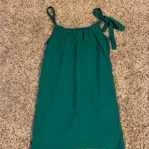 Old Navy grass green mini slip Dress with Bow Straps Xs pockets minimalist
